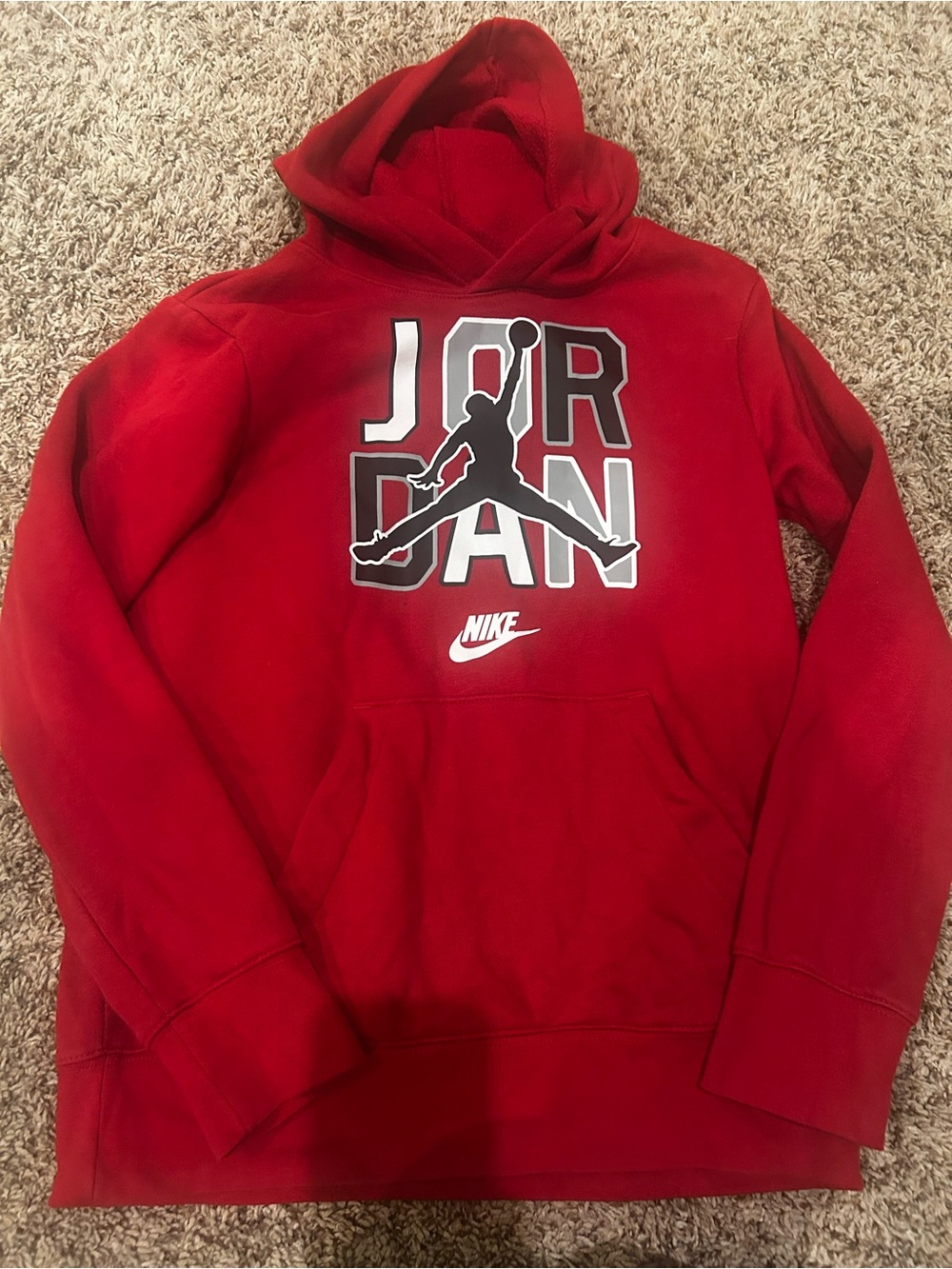 Nike Jordan Red Crewneck Pullover Hoodie